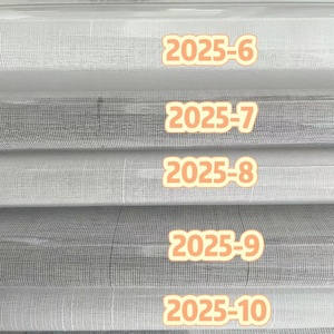 优雅纹理亚麻白色灰色薄纱涤纶面料，用于窗户滤光窗帘 - Product Image 1