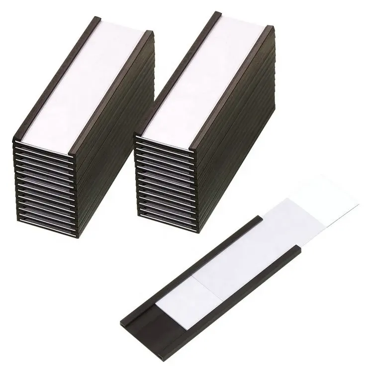 Porte-étiquettes à bande magnétique, profil C, avec cartes de données, avec Films de protection pour panier d'étagère