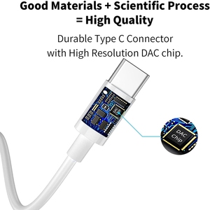 Auriculares con cable Longitud de línea 1,2 m Interfaz tipo C Auriculares Compatible con todos los dispositivos móviles de conexión tipo C Auriculares - Product Image 6