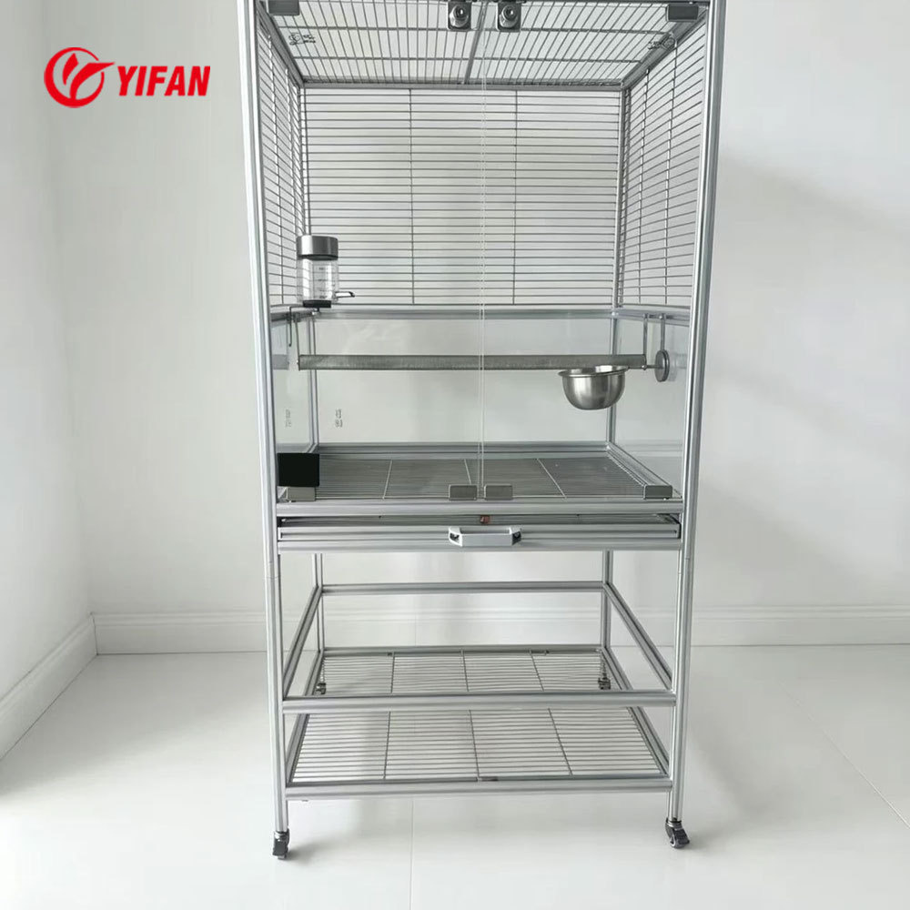 Jaula de 63*53*120cm + Estante de Almacenamiento + Jaula + Cuatro Accesorios