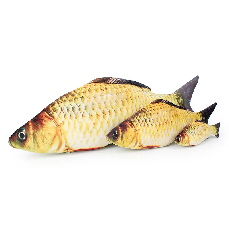 Wholesele Plush Simulation Fish With Catnip Animal Pets Interactive Toy Pet Cat Chew Toys In Stock