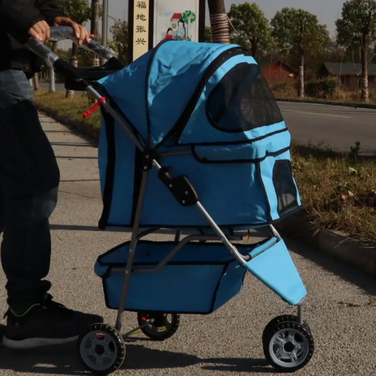 Leichter faltbarer Kinderwagen Hund Katze Kaninchen leicht zu Fuß Haustier Trolley Träger mit Rädern