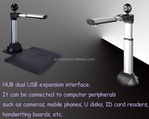 Escáner de documentos de doble cámara USB 2,0 portátil OEM con luz LED CMOS Escáner HD de código QR de color de 24 bits para biblioteca de oficina - Product Image 6