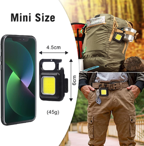 Đa chức năng ngoài trời di động USB COB làm việc ánh sáng kiểm tra ánh sáng cắm trại Mini LED Đèn pin COB sạc <span class=keywords><strong>Keychain</strong></span> ánh sáng - Product Image 5