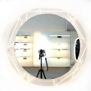 2025装饰新产品定制数字钟圆形框架触摸传感器壁挂式防雾照明智能浴室浴镜带发光二极管灯客厅家具定制 - Product Image 6