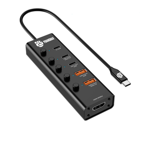 6-in-1 USB-Cハブ (個別スイッチ付き) HDM I USB 3.0 PD充電MacBookおよびPC、ラップトップ、USBCデバイスと互換性があります - Product Image 1