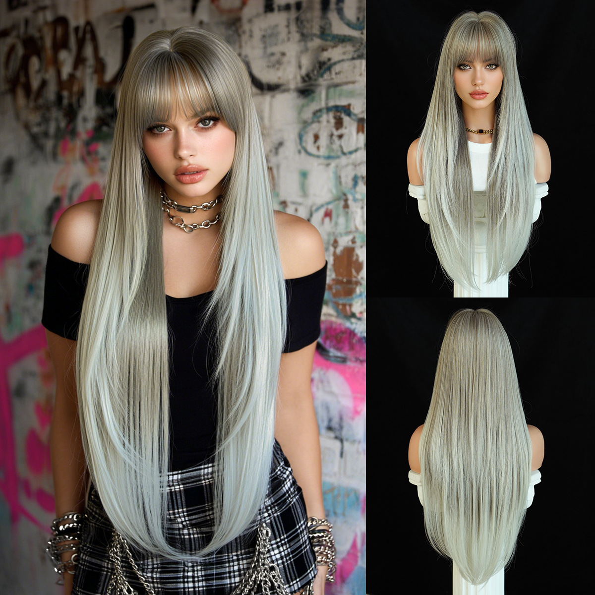 Color degradado blanco-gris _85cm 33 pulgadas