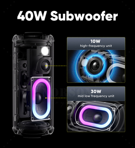 Novo 40w Portátil Grande Poder Bluetooth Speaker com Subwoofer Alta Qualidade Som IPX7 Speaker À Prova D' Água para Uso Interior Ao Ar Livre