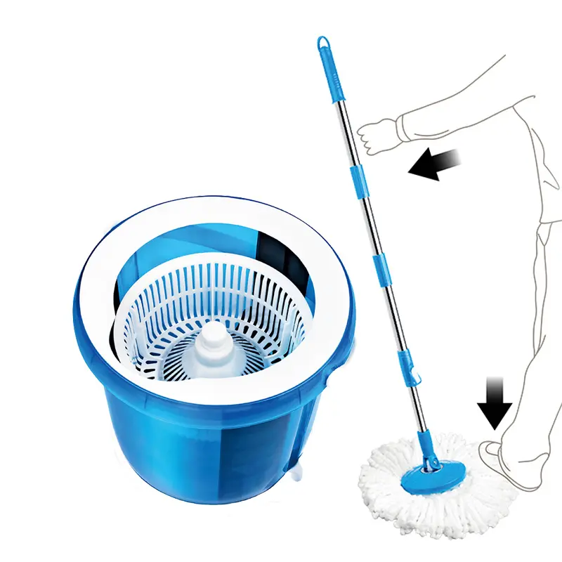 Secchio per mocio in microfibra facile da strizzare sistema di pulizia del pavimento mocio e secchio per pavimenti piatti separa il mocio Twist per acqua sporca e pulita