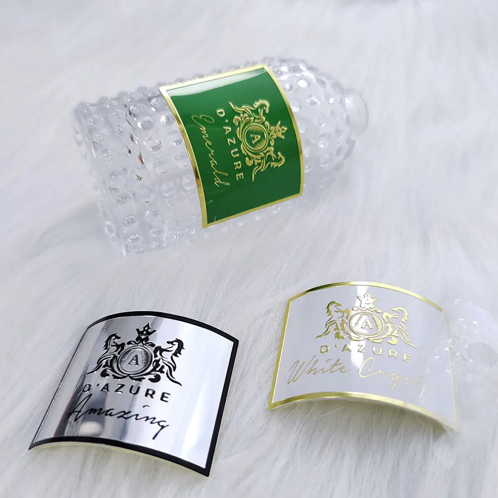Индивидуальный дизайн, алюминиевая этикетка для упаковки парфюмерии, 3d частные металлические наклейки, этикетка для винных бутылок