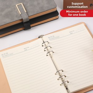 Cuaderno de negocios A5 grueso personalizado PQ, 100 hojas, carpeta de hojas sueltas de lote pequeño, cubierta suave de PU, planificador A3 impreso - Product Image 4