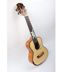 High Quality OEM Factory Price Stringed Instrument 24 23 Inch Solid Spruce Mahogany 4 Transparent Carbon <strong>String</strong> Electric Ukulele - Product Image 2