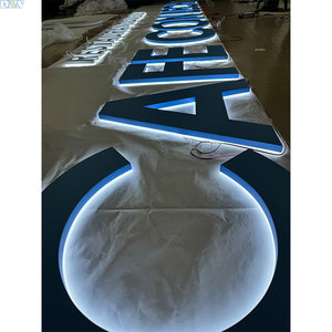 Hochwertige polierte Edelstahl Letter Board Zeichen Business Barber Lounge Hintergrund beleuchtung Beschilderung für Firmenwagen Elegante Farbe - Product Image 1