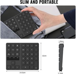 Ultra-Silent Num Pad 2.4G 35-Key Wireless <strong>Numeric</strong> Keypad Rechargeable Number Pad for Laptop Desktop PC Notebook - Product Image 2