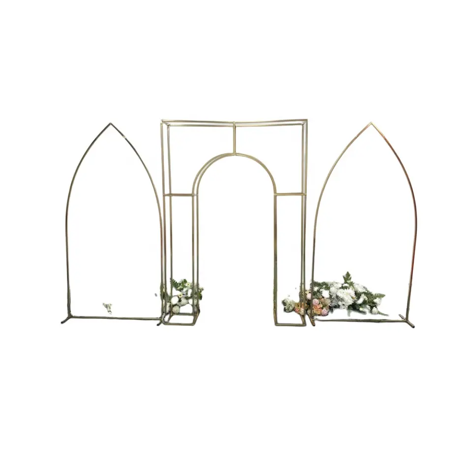 Metal Pointed Arch Stage Combination Screen Wedding Decoration Welcome Props Background Stand Birthday Scene Outdoor Decor