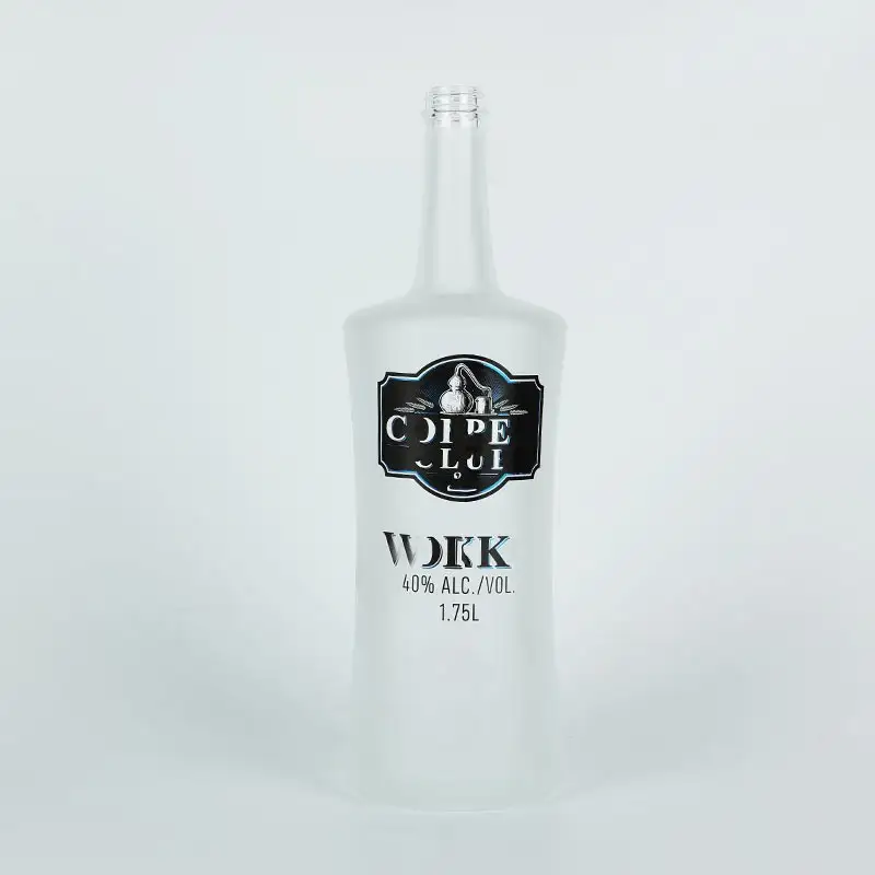 Logo Kustom Beku 1750Ml Besar Dapat Digunakan Kembali Minuman Beralkohol Bar Menggunakan Vodka Rum Brandy Tequila Botol Semangat Kaca dengan Tutup