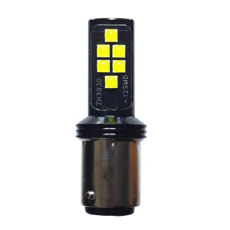 Luces LED de freno para coche, 3030-12SMD, P21/5W, 1157, 1156, 1034, 7528, S25, color rojo, amarillo y blanco