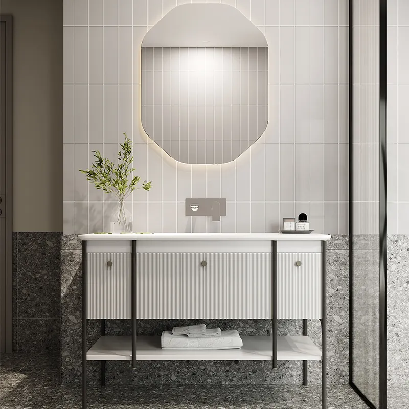2023, новый дизайн, напольная Раковина высокого качества, индивидуальная мебель для ванной комнаты, шкафчик, Спеченный камень, водонепроницаемый