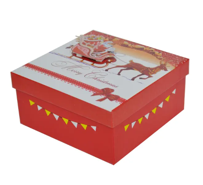 2024 gaya baru dekorasi Santa Claus kotak merah untuk pesta Natal kotak hadiah kecil