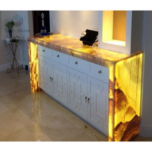 Etkileyici RGB aydınlatma gösterisi yapay taş Modern bar sayacı tasarımı - Product Image 2