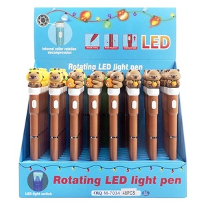 O & Q khuyến mại quà lưu niệm bút trẻ em 'đồ chơi quay bút dễ thương capybara dẫn ánh sáng Bút Bi 0.7mm màu xanh mực nhựa - Product Image 5