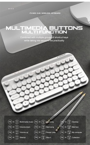 Ancreu-FV-Wi8 inalámbrico de 88 teclas, teclado Punk flotante redondo, novedad, 2,4G