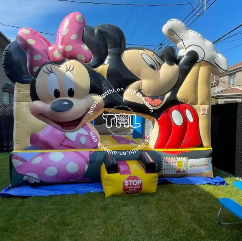 Customizable banners custom characters minnie mouse bounce house cheap bounce houses