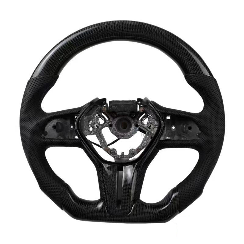 Carbon+Perforated Leather+Black Stitching