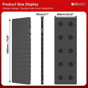 BIOMOL NEU <span class=keywords><strong>7</strong></span> Wellenlänge <span class=keywords><strong>LED</strong></span> NIR Rotlicht-Therapie-Panel 70 Zoll Ganzkörper für Fitness - Product Image 4