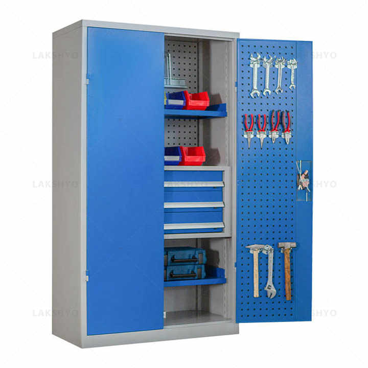 LAKSHYO文件柜储物柜工具手推车钥匙锁重型工具箱储物系统铁工作台