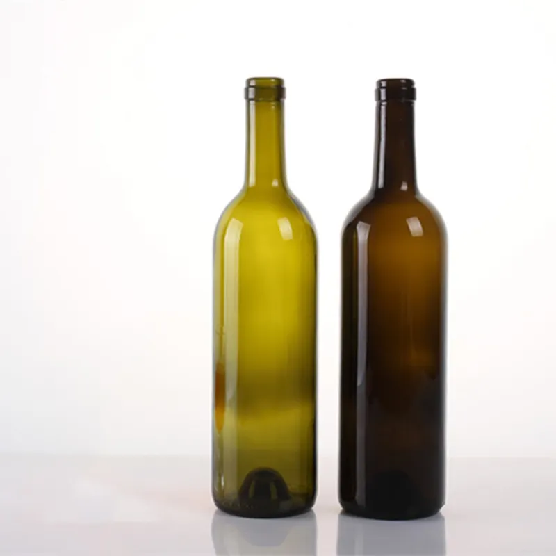 Vendite spot della fabbrica 750 bottiglie di vino rosso marrone Bordeaux verde scuro, bottiglie di vino d'uva