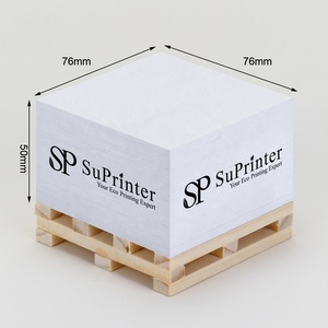 Bloc de notas adhesivas con impresión de 4 lados de papel con logotipo personalizado, notas adhesivas con cubo de paleta de madera, notas adhesivas - Product Image 3