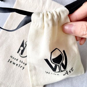 Cheap Organic Cotton Thick Jewelry Drawstring Pouch Cotton Canvas Fabric Drawstring Bag Draw <strong>String</strong> Bag With Logo Customized - Product Image 5
