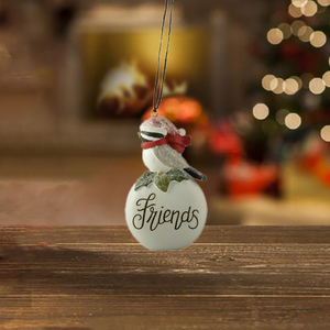 ORN-bird on Ball Friends <strong>Resin</strong> Craft <strong>Cartoon</strong> Style Christmas Ornament Garden Decoration Painted Anime <strong>Statue</strong> Style - Product Image 6
