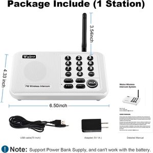 Sistema de intercomunicación de largo alcance de 1/2 millas inalámbrico con un sonido claro y 30 canales para el sistema de intercomunicación del hogar y la Oficina - Product Image 3