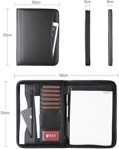 Luxury <strong>Conference</strong> File <strong>Folder</strong> Leather <strong>Folder</strong> Padfolio with <strong>Notepad</strong> Binder Document File Organizer <strong>A4</strong> File <strong>Folder</strong> - Product Image 2