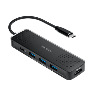 RSHTECH 6端口USB C集线器多功能坞站，带高清电视4K 30Hz、100W PD、3.5毫米音频插孔、3 * usb-a 5Gbps Type-C集线器