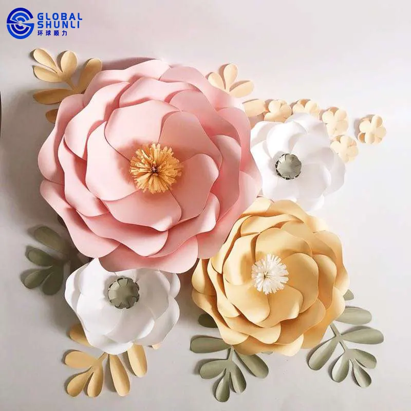 Global Shunli rosa de flores de papel artificial Flor de Papel de flores de papel de caja de regalo