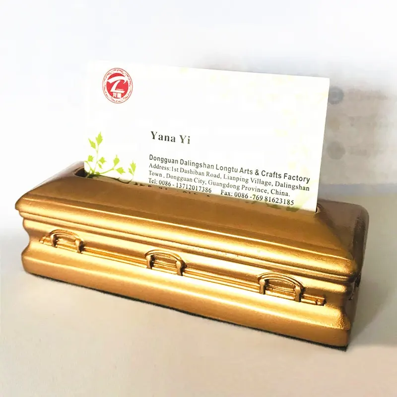Porta-cartão de resina de lembrança, suporte personalizado para cartão em forma de caixa