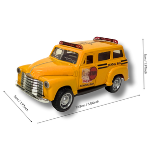 1/32ダイキャストメタルヴィンテージカーモデルシミュレーションプルバックドアオープンダイキャスト合金スクールバスモデル子供用コレクション - Product Image 6