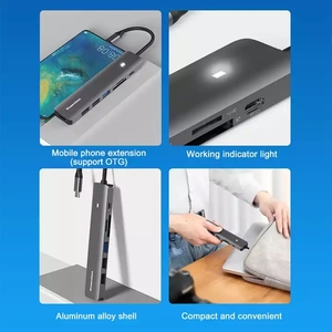 7 in 1 USB tip C Hub ile 4K HDTV RJ45 USB OTG kart okuyucu rj45 Hub Ethernet adaptörü USB C Hub - Product Image 4
