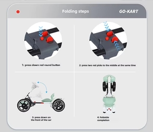 Unisex <strong>Four</strong>-Wheel Electric Go-Kart for Kids Age 2 to 4 <strong>Years</strong> Foldable and Easy-to-Use Certified EN71 Made of Durable Plastic - Product Image 5