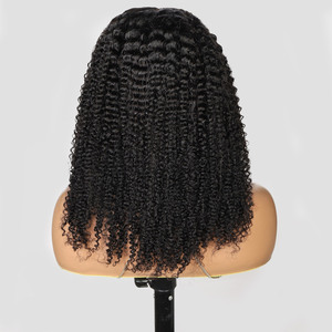 ジェリーカーリーウィッグヒューマンヘアレースフロント、生のベトナム髪事前漂白されたヘアラインカーリー13X4正面かつら人間の髪