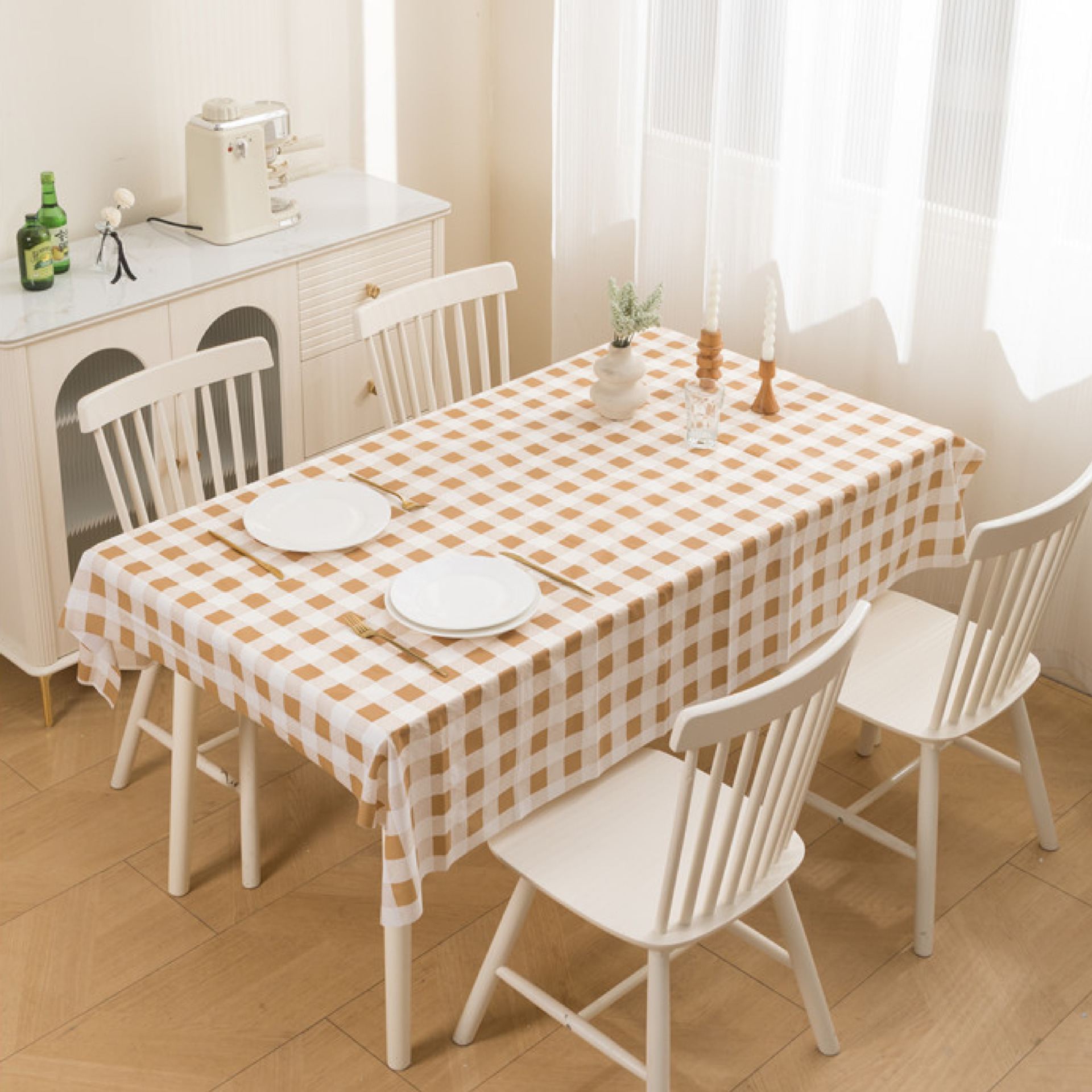 European-style brown tablecloth