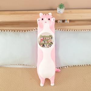 Özelleştirilmiş peluş oyuncak uzun kedi yastık pp pamuk dolum resimler ve özelleştirilebilir logo ambalaj etiketi etiketi ile özelleştirilebilir - Product Image 6