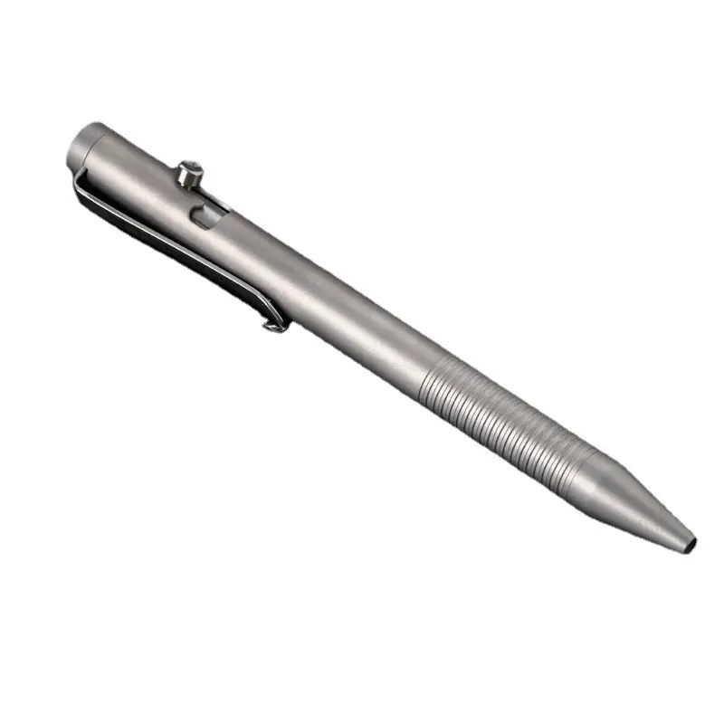 Titanyum EDC tükenmez kalemler özel logo metal kalem tüfek cıvata kalem