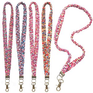Collar de cuerda colgante con lazo de Pelo elástico impreso a la moda, puede colgar llaves y tarjetas de identificación, se puede personalizar en color y longitud - Product Image 2