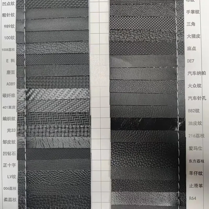 Schwarze Farbe PVC Kunstleder frische Lager Rexine Leder für Autositze Sofa-Möbel