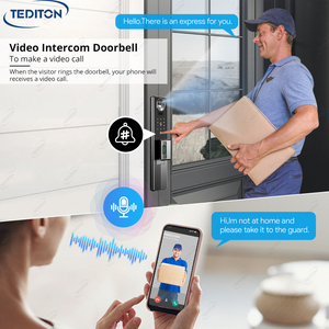 Tediton Serure de Porte Inteligente serratura digitale per la casa Tuya Wifi riconoscimento facciale della macchina fotografica Smart Look porta con la macchina fotografica - Product Image 4