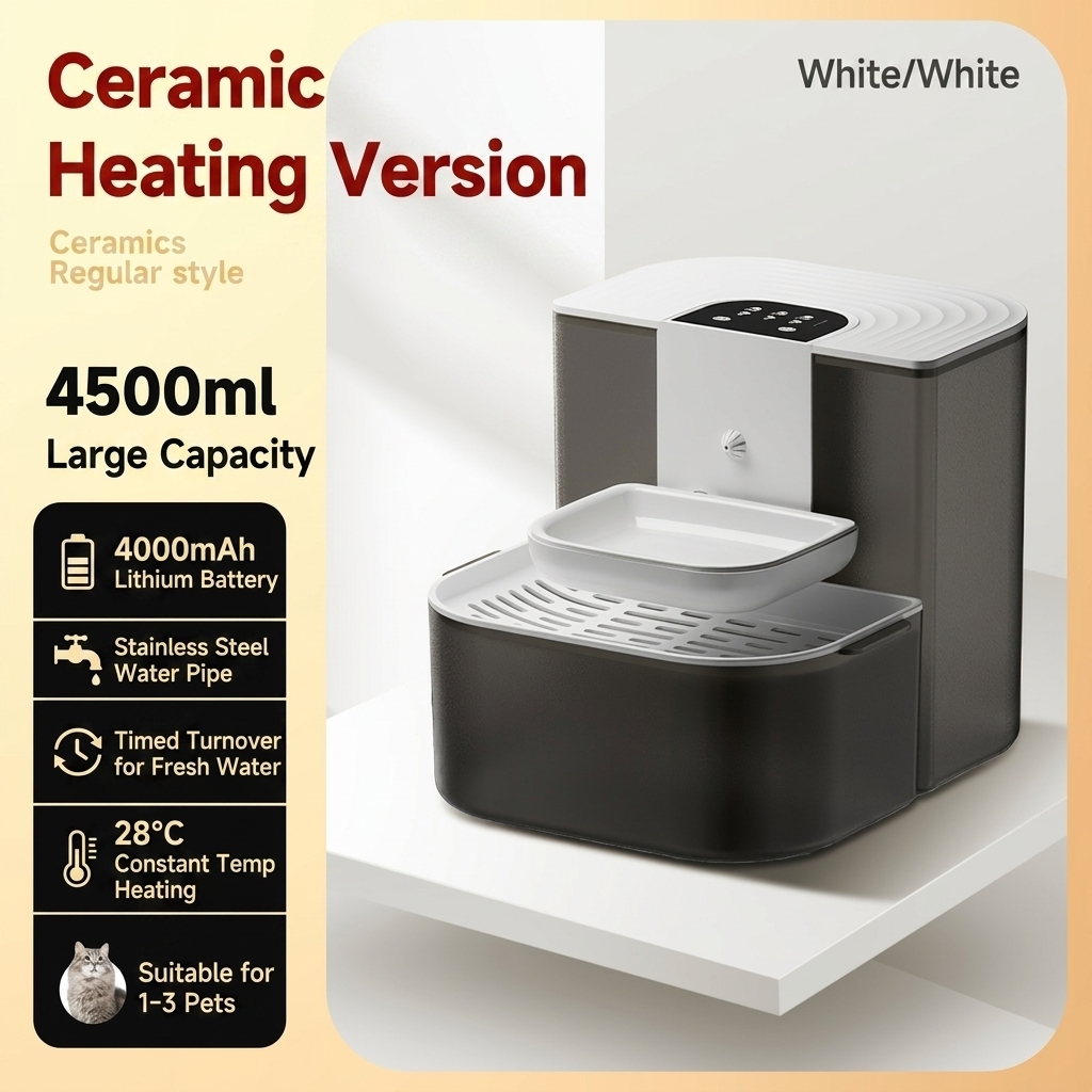 White ceramic bowl-heated-4000mah battery